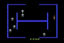 une photo d'Ã©cran de Berzerk sur Atari 2600
